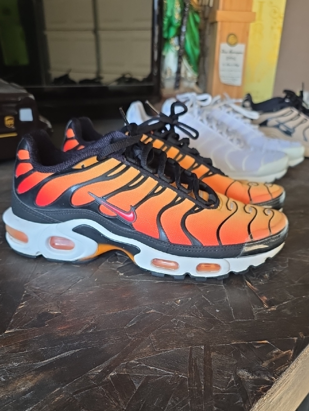 Nike Kids' Orange and Black Gradient Air Cushion Sneakers